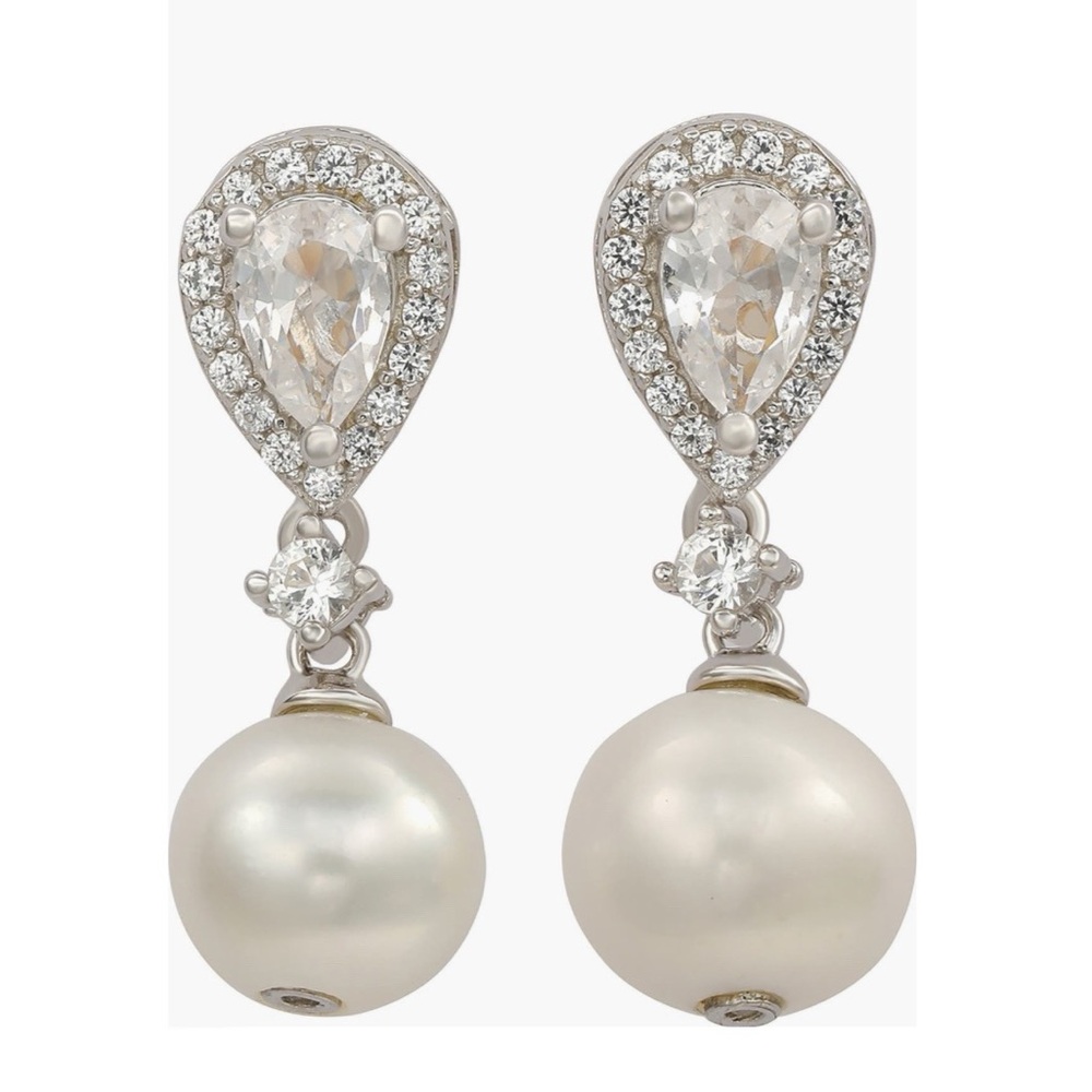 + SUZY LEVIAN + Sterling Silver Cultured Fresh Water Pearl Drop Earrings